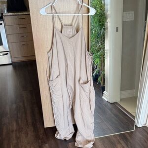 Free People Tan Jumpsuit with Pockets